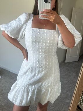 Sabo Skirt White Puff Sleeve Mini Dress